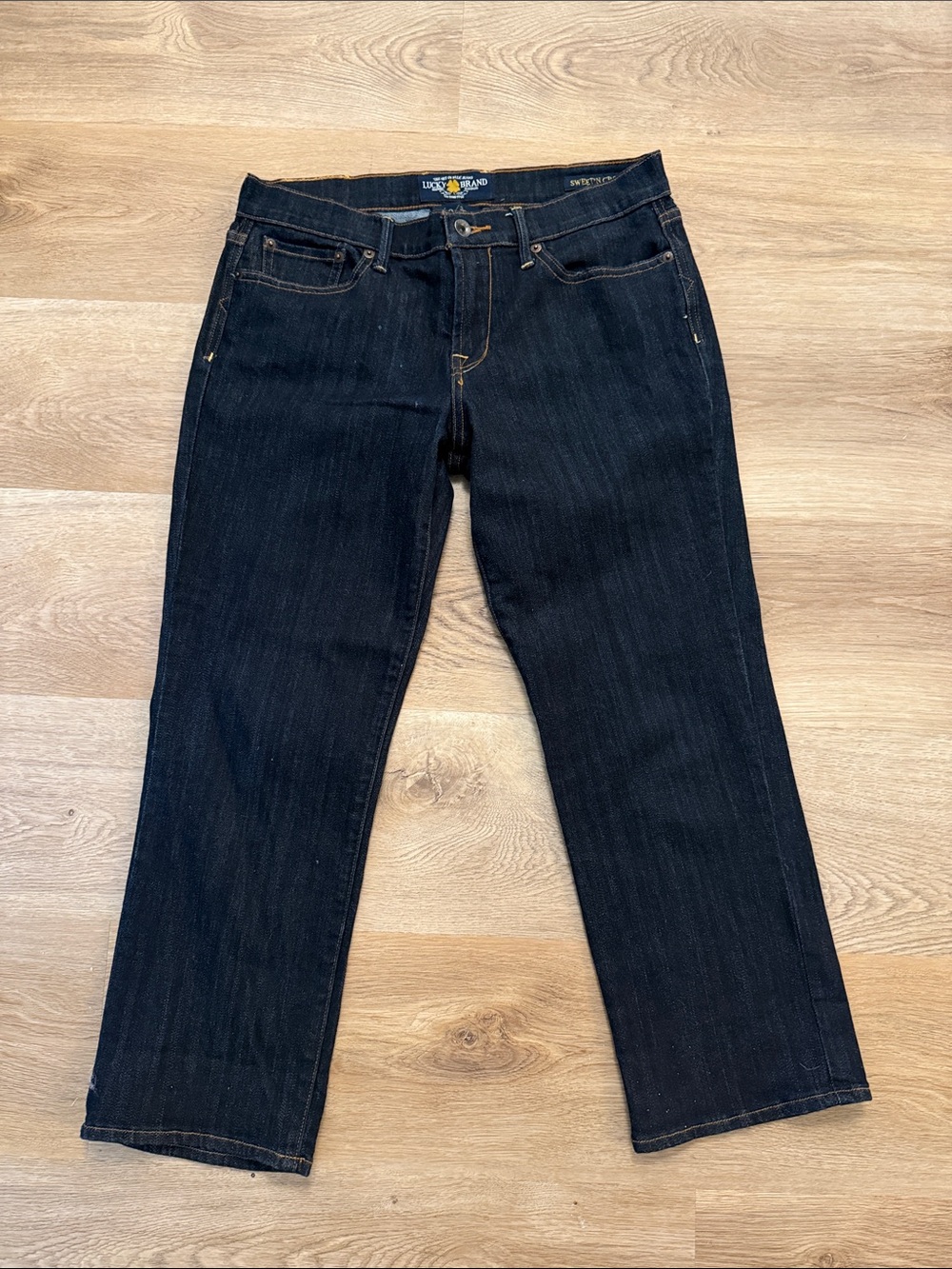 Lucky Brand Sweet n Crop Women's Straight-Leg crop Jeans in Dark Indigo size 10